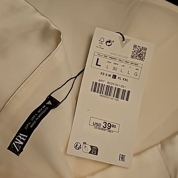 Zara satin asymmetrical Strapless Top NWT - Picture 6 of 7